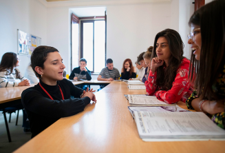 Sala de aula con ar-condicionado na escola de lingua em Malta